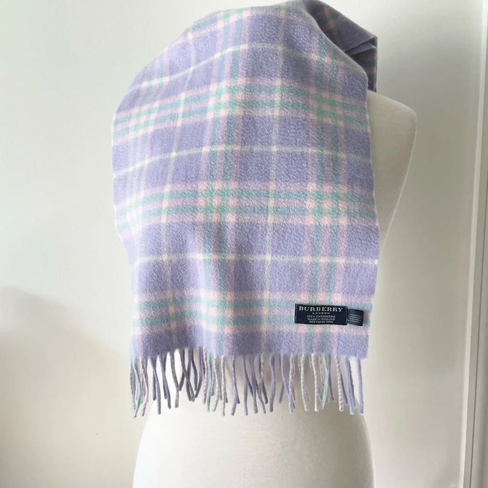 BURBERRY LONDON PLAID 100% CASHMERE SCARF NEW - Picture 11 of 13